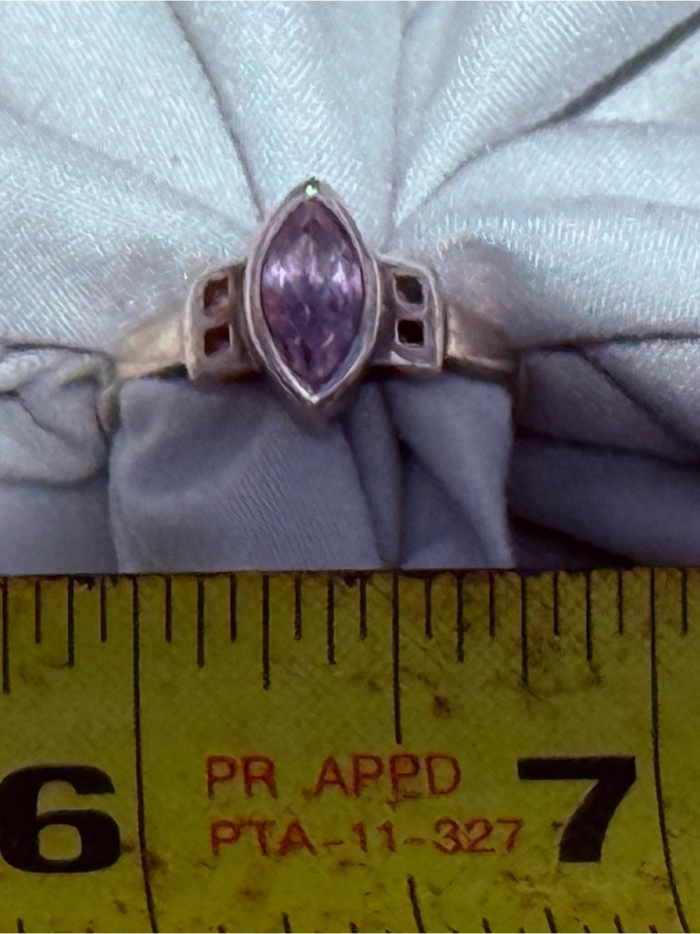 Sterling Silver Purple Marquise Stone Women's Ring